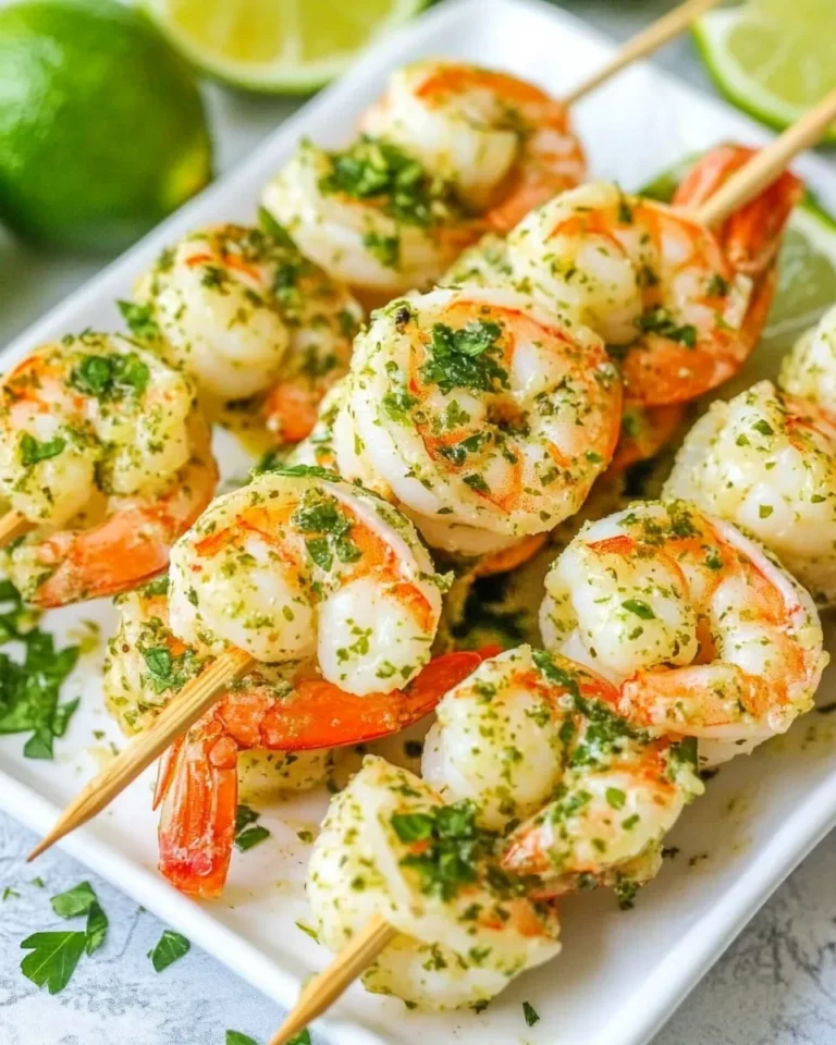 Basil Lime Shrimp Skewers