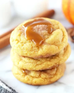 Caramel Pumpkin Snickerdoodle Cookies