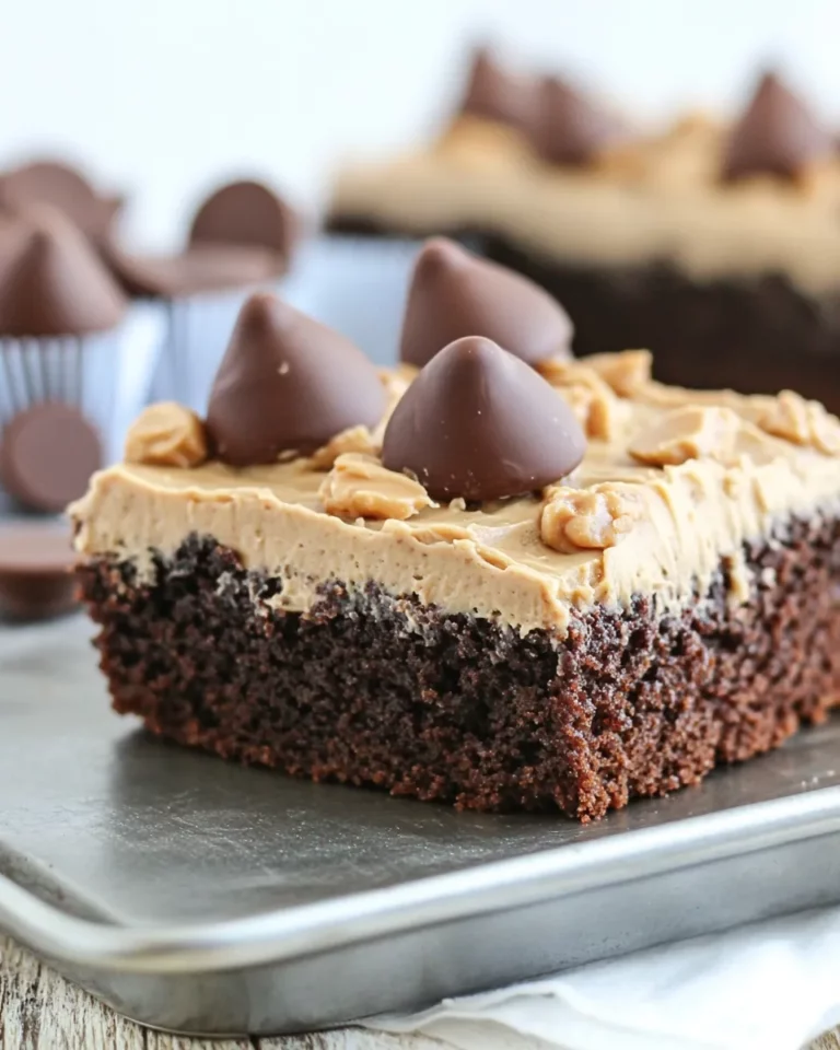 Chocolate Peanut Butter Cup Sheet Cake