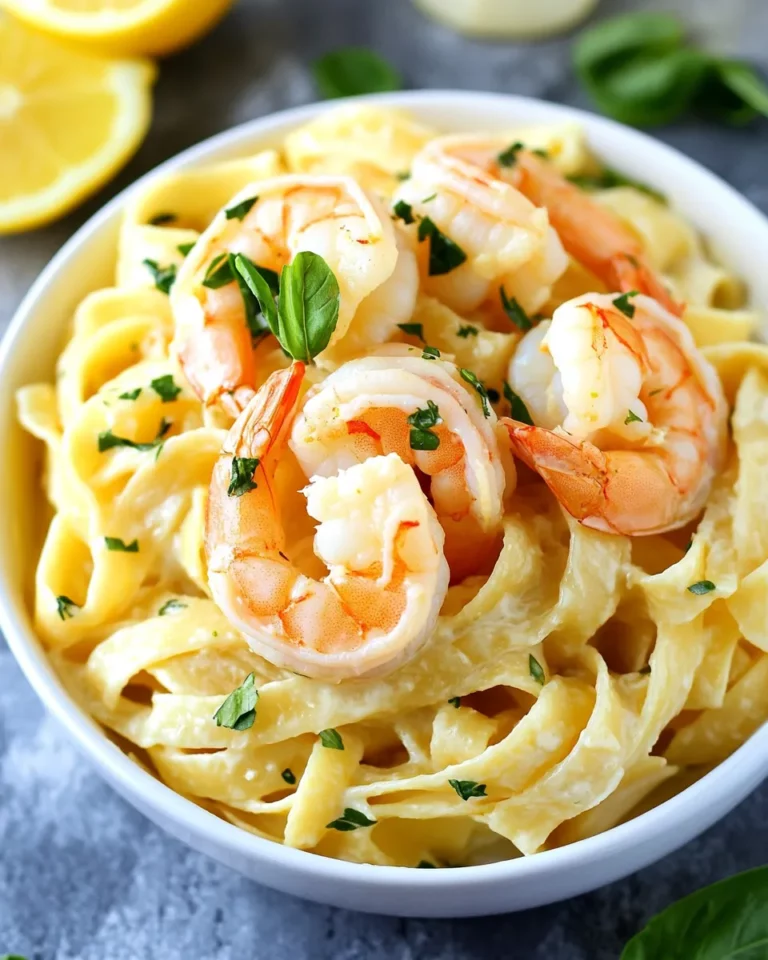 Lemon Garlic Shrimp Fettuccine