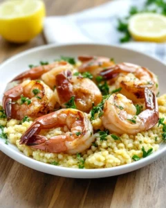 Prosciutto Wrapped Shrimp with Lemon Couscous