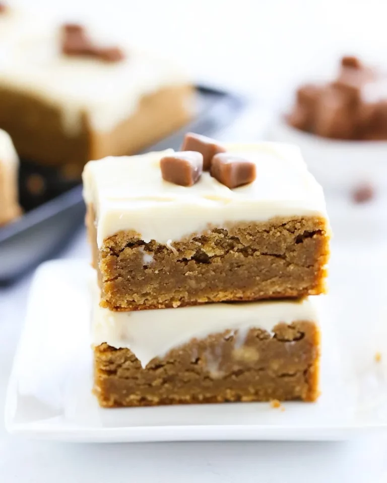 Pumpkin Spice White Chocolate Blondies with Brown Butter Maple Frosting