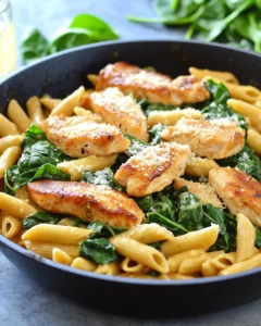 Spinach Parmesan Pasta with Chicken