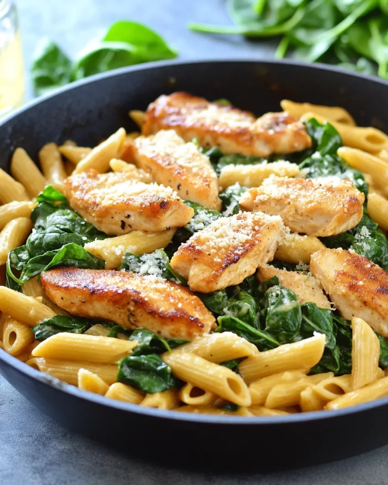 Spinach Parmesan Pasta with Chicken