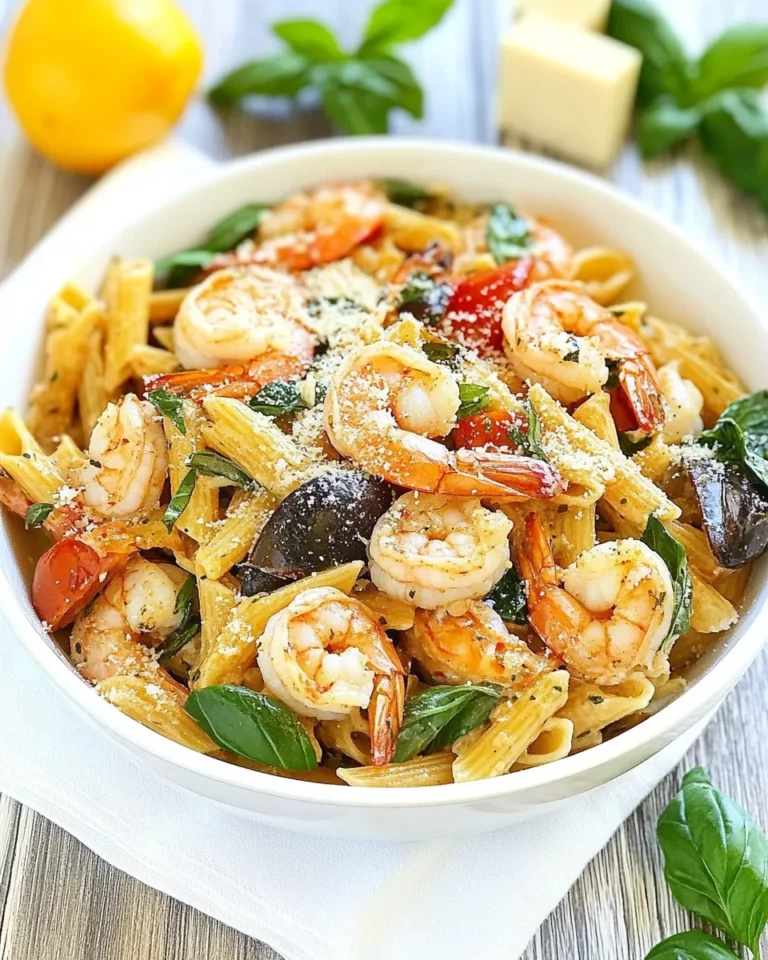creamy Greek Shrimp Pasta