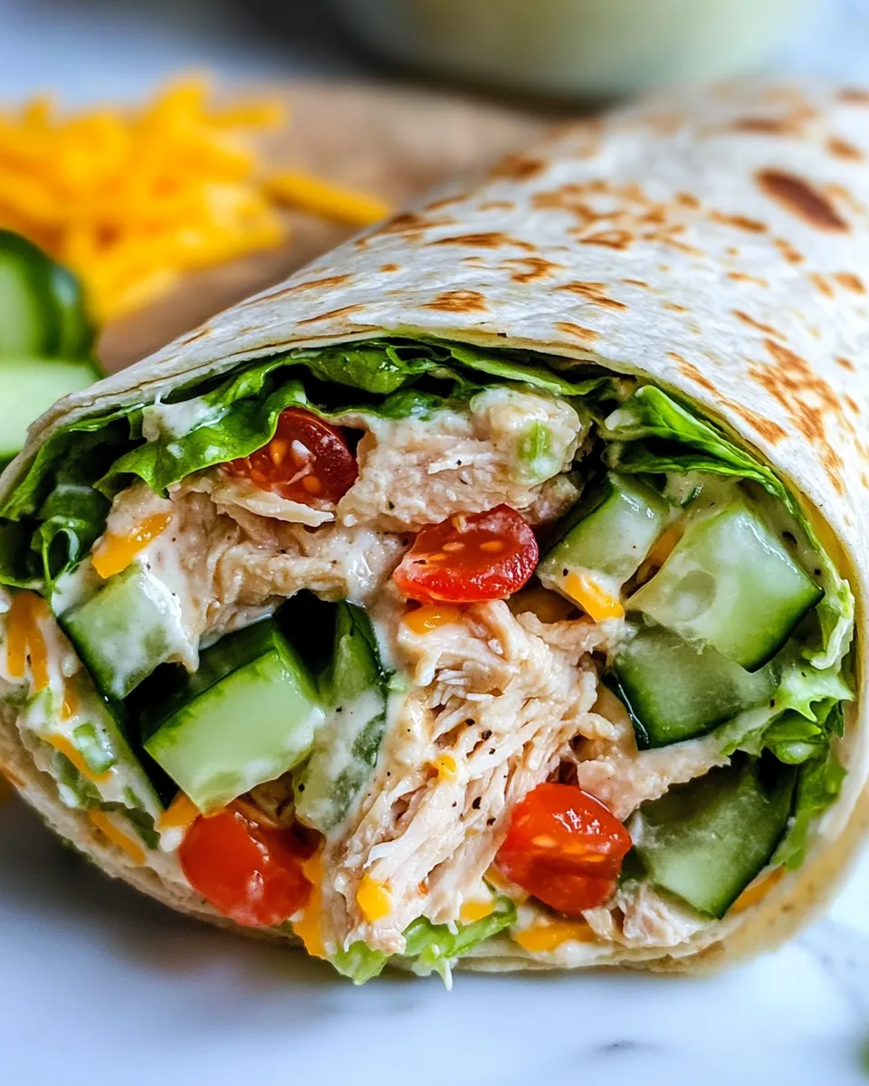 Easy Cucumber Ranch Chicken Crunch Wraps food shot