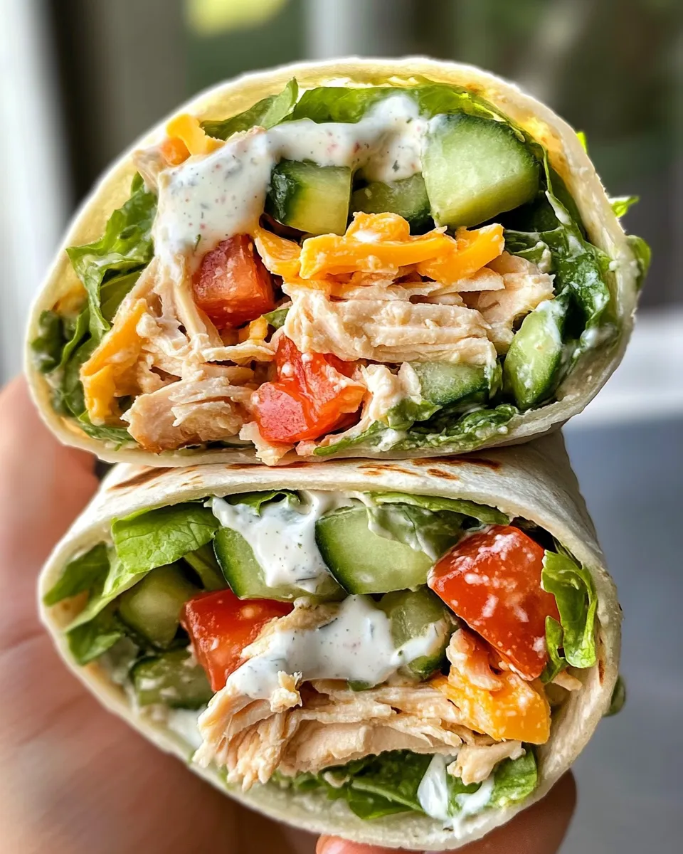 Delicious Cucumber Ranch Chicken Crunch Wraps plate image