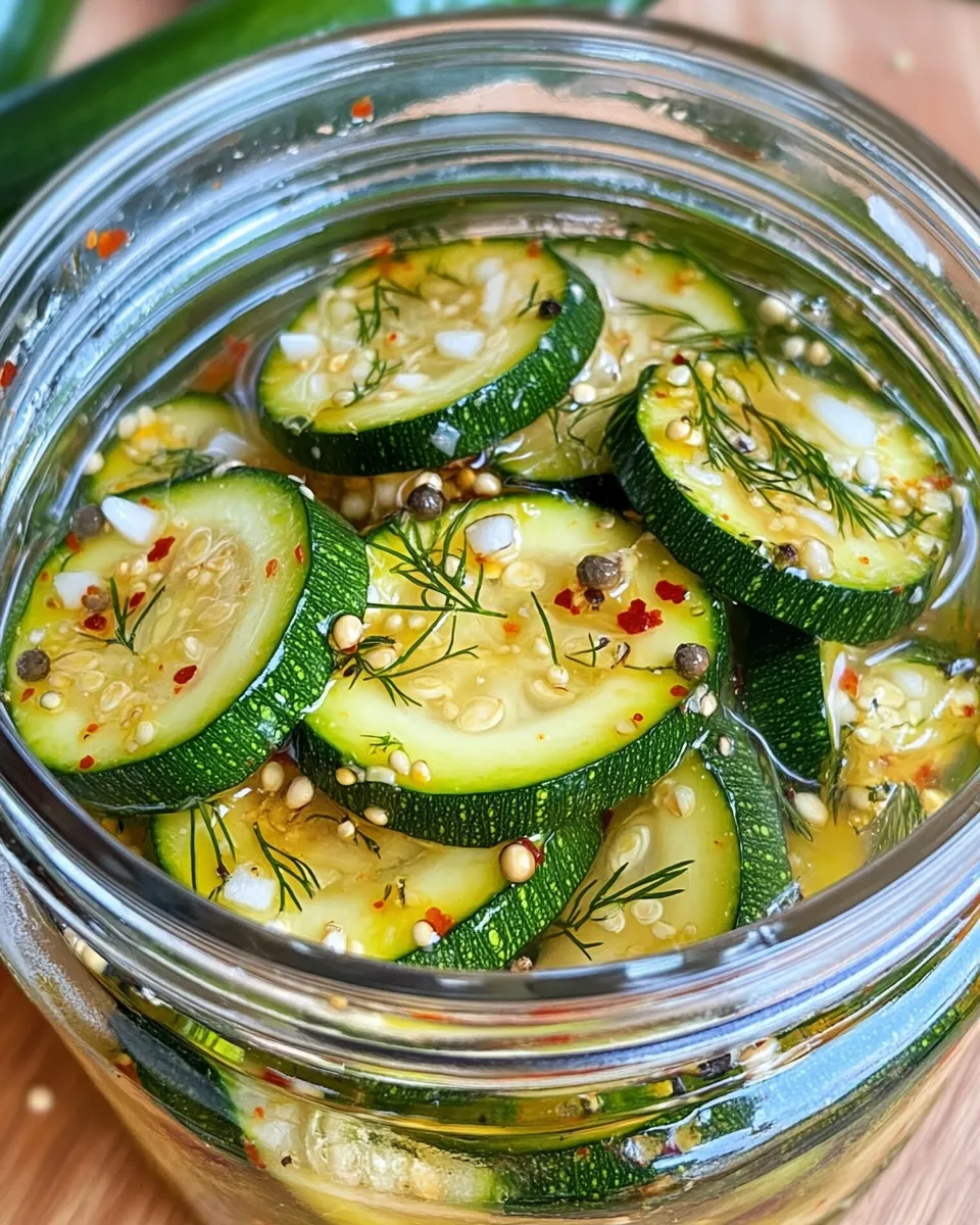 Easy Dill-Garlic Pickled Zucchini Chips recipe photo