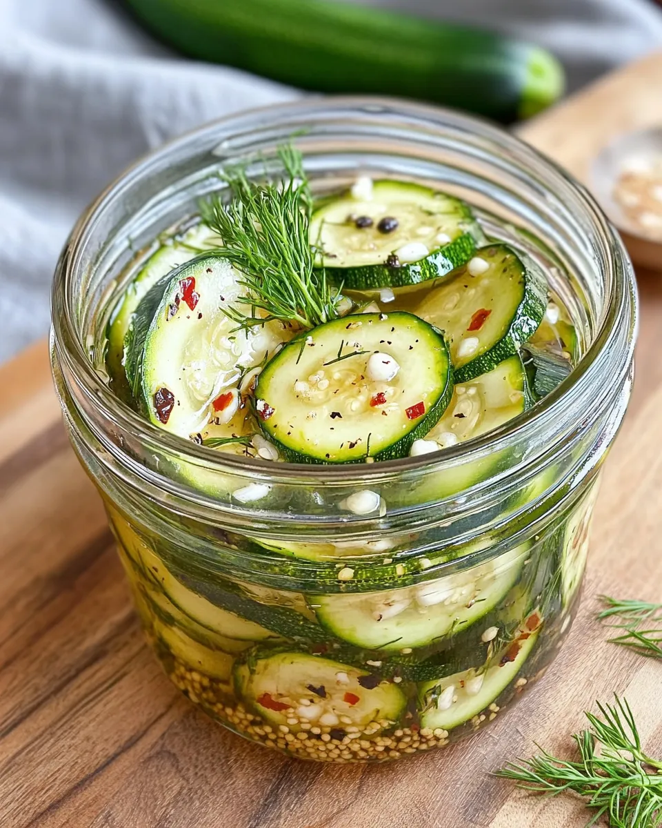 Delicious Dill-Garlic Pickled Zucchini Chips dish photo