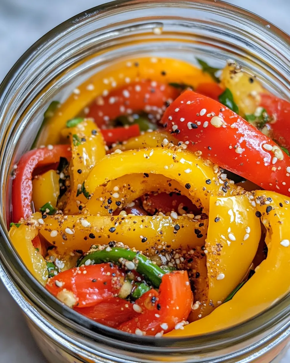 Easy Everything-Bagel Pickled Peppers recipe photo