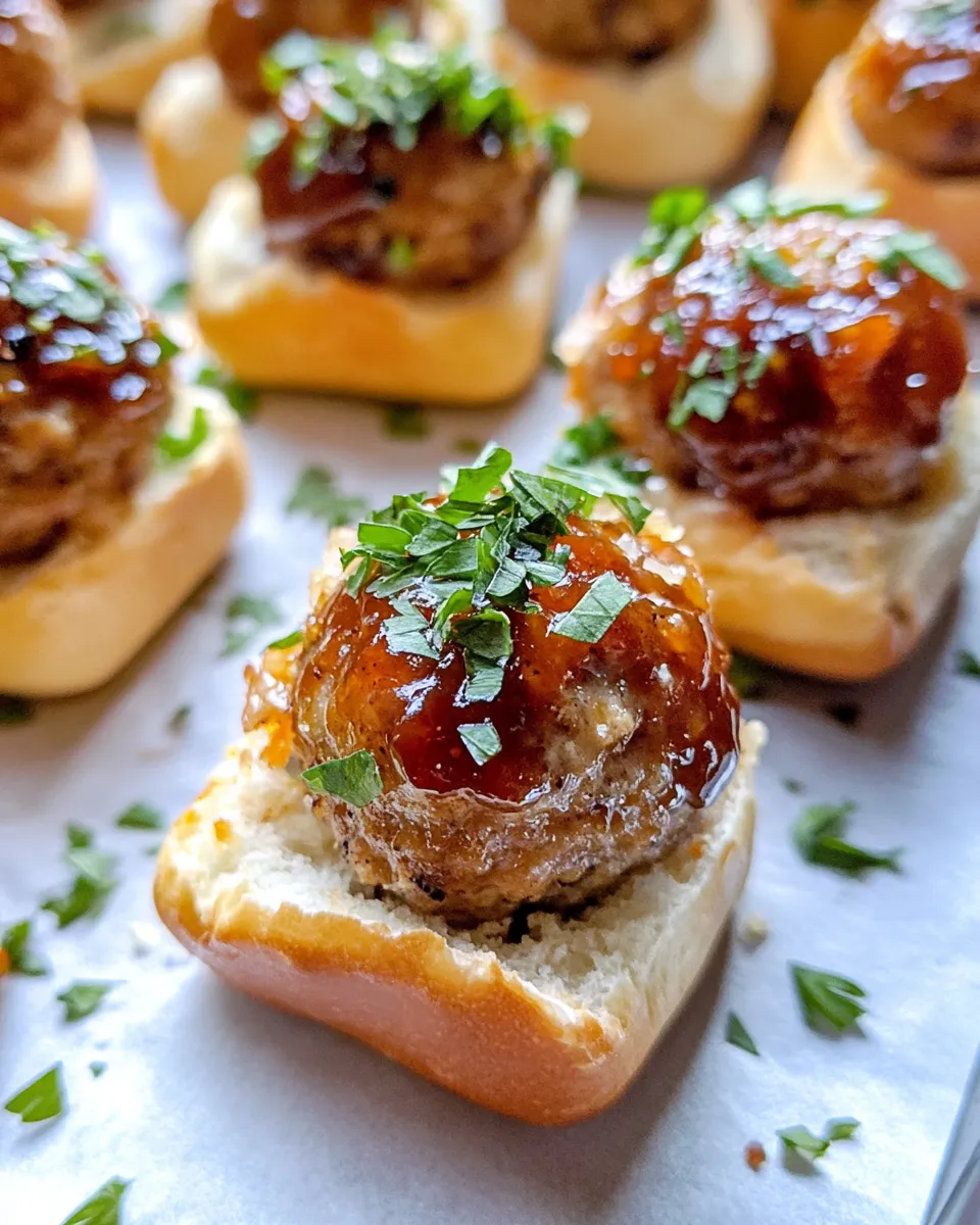Homemade Fig-Jam BBQ Meatball Sliders dish photo