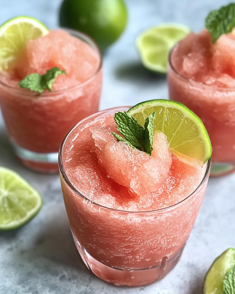 Classic Frozen Watermelon Daiquiri Slush (Mocktail) food shot