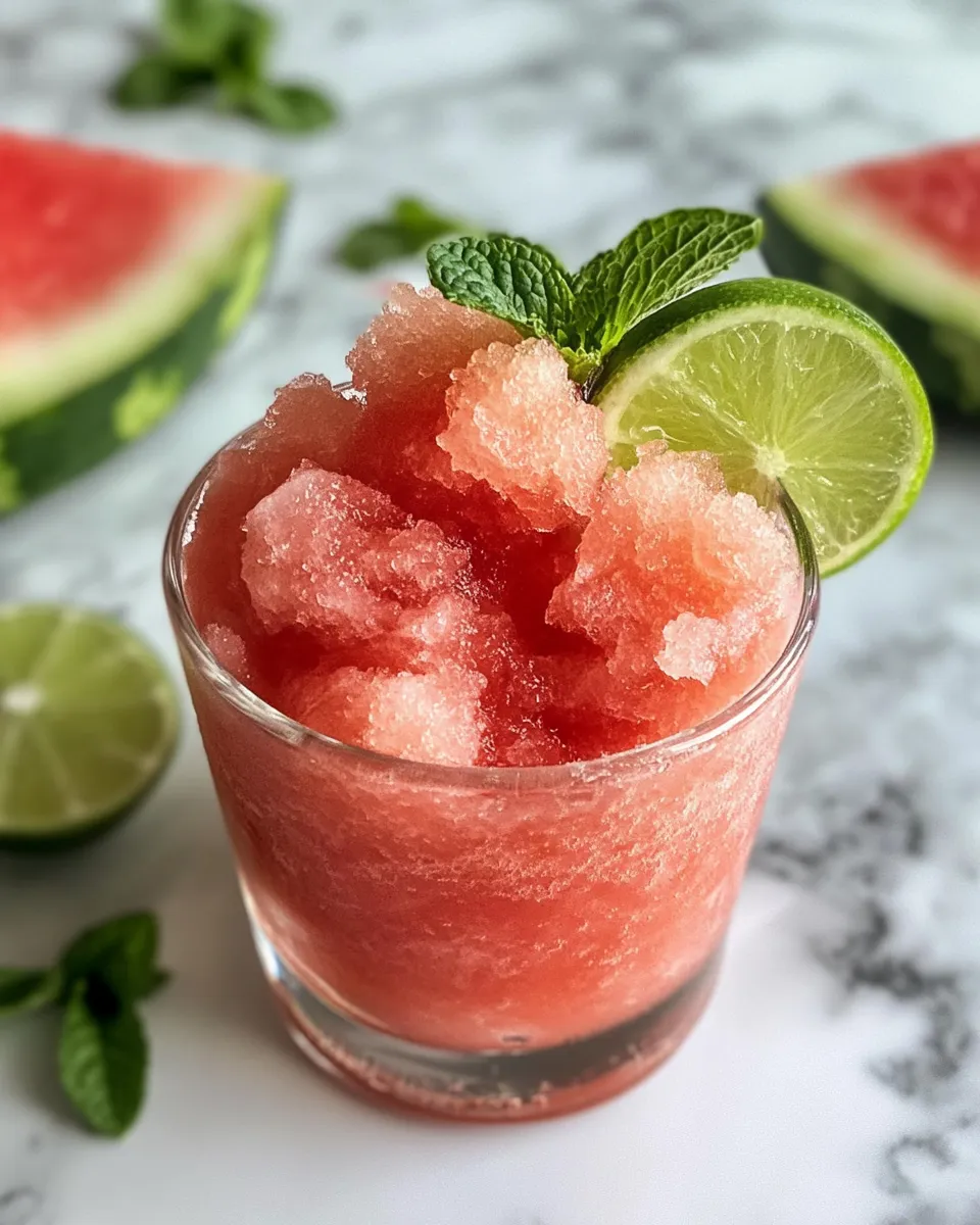 Delicious Frozen Watermelon Daiquiri Slush (Mocktail) dish photo