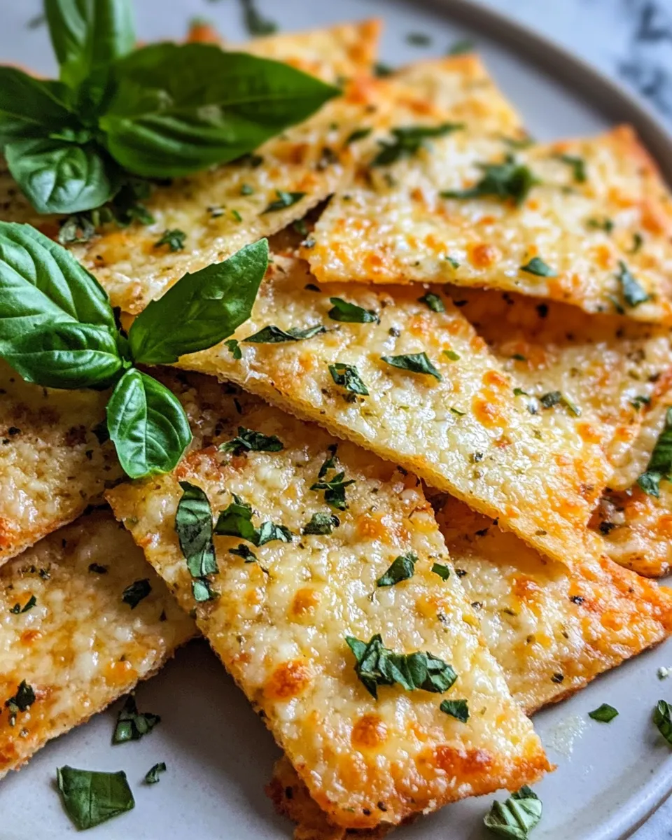 Homemade Garlic-Herb Flatbread Pizza Chips recipe photo