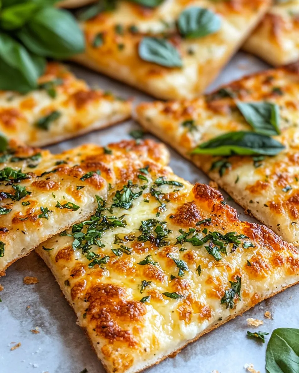 Delicious Garlic-Herb Flatbread Pizza Chips plate image