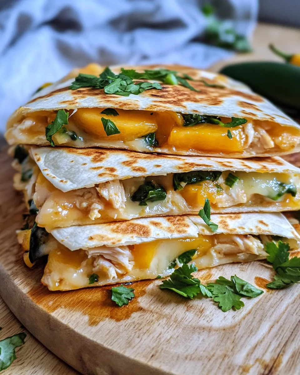 Classic Peach-Poblano Quesadillas (5 Ingredients) dish photo