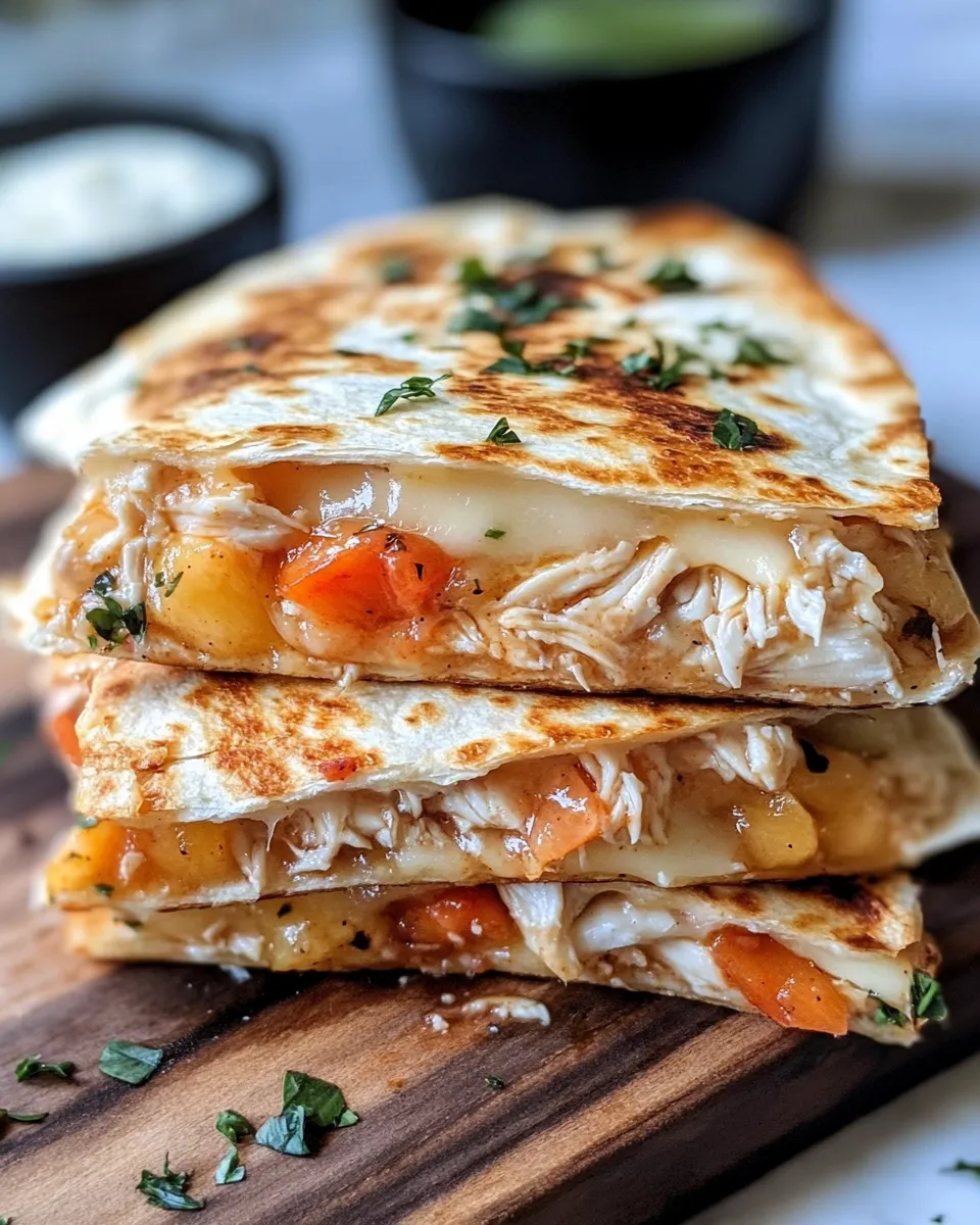 Easy Peach-Poblano Quesadillas (5 Ingredients) food shot