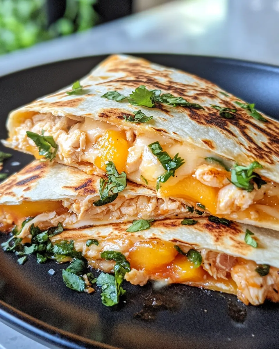 Delicious Peach-Poblano Quesadillas (5 Ingredients) plate image