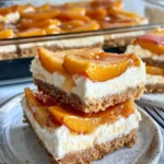 Homemade Peach Cobbler Cheesecake Icebox Bars photo
