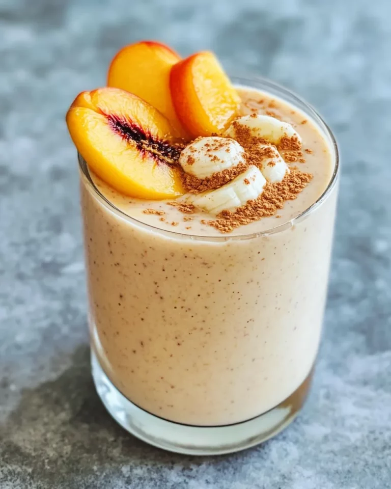 Homemade Peach Cobbler Protein Smoothie photo