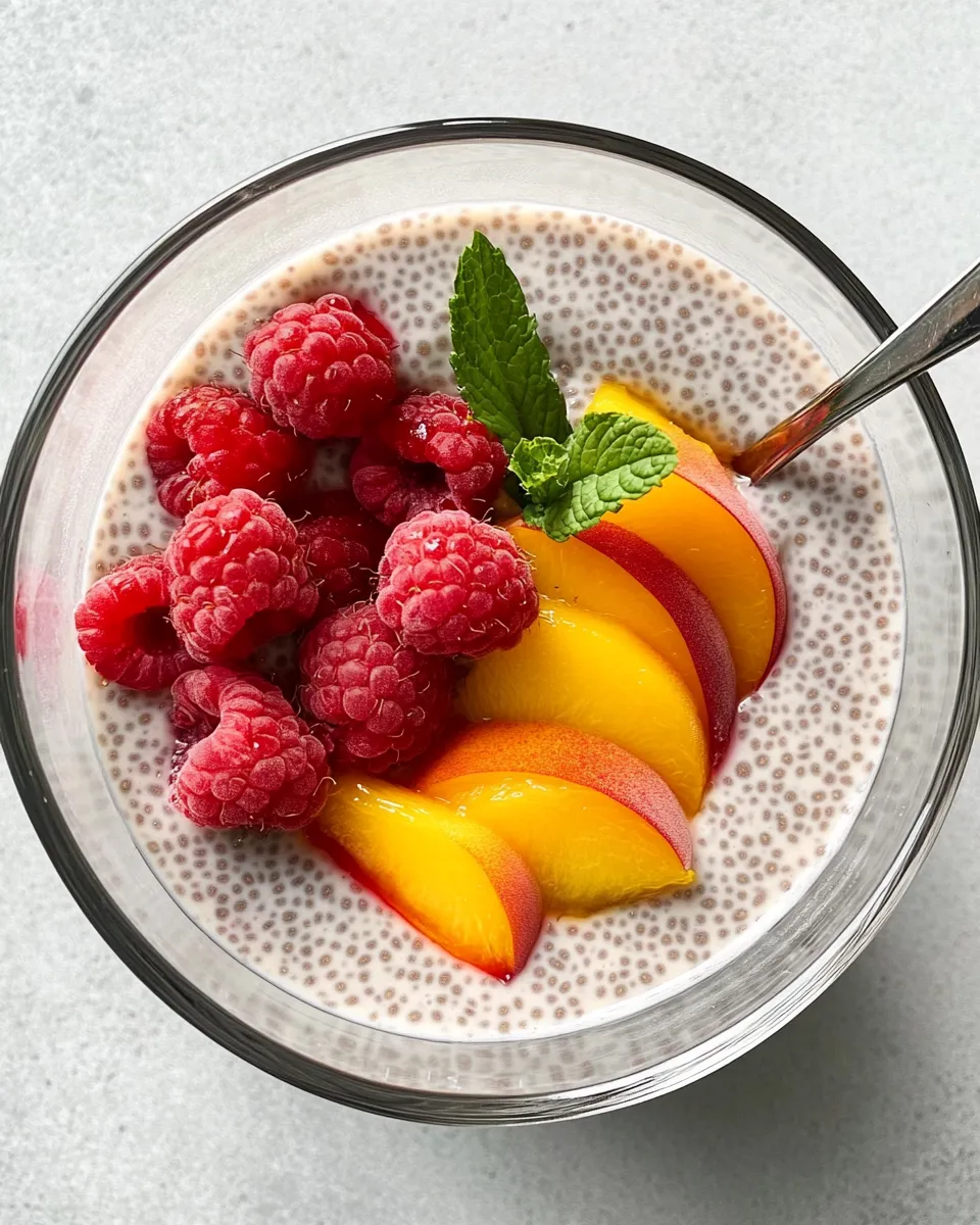 Easy Peach Melba Chia-Seed Pudding recipe image