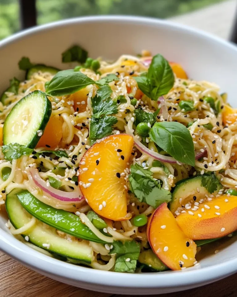 Homemade Peach & Zucchini Summer Ramen Salad photo