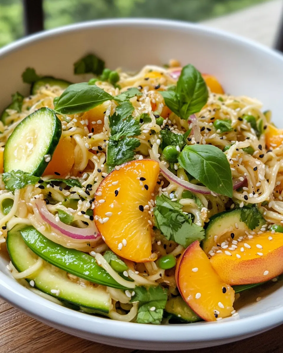 Homemade Peach & Zucchini Summer Ramen Salad photo