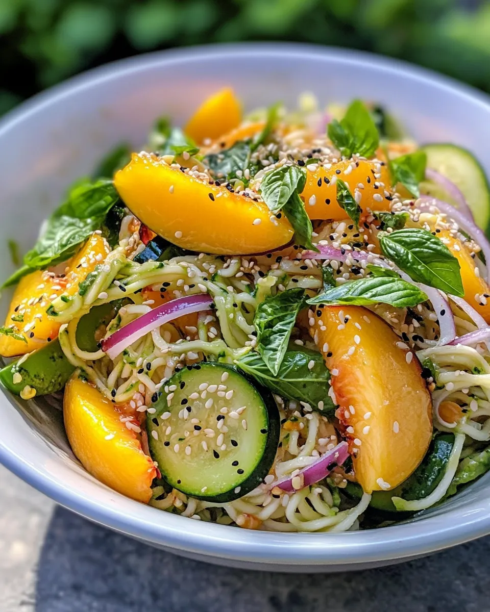 Easy Peach & Zucchini Summer Ramen Salad recipe photo