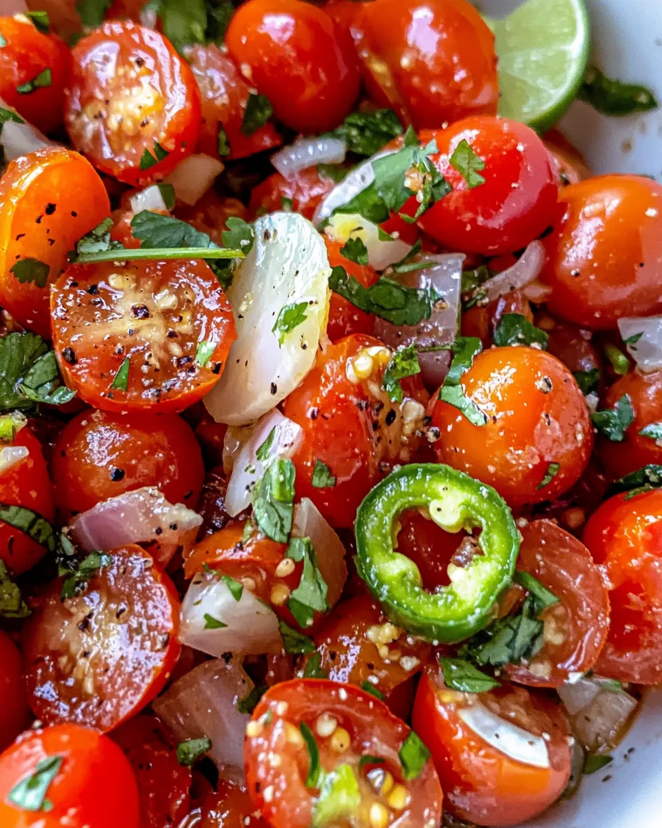 Delicious Roasted Cherry-Tomato Salsa Fresca food shot