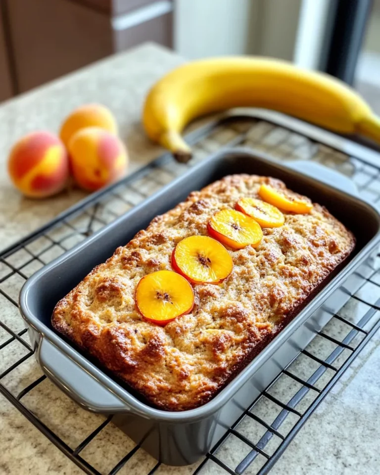 Homemade Spiced Peach & Banana Breakfast Loaf photo