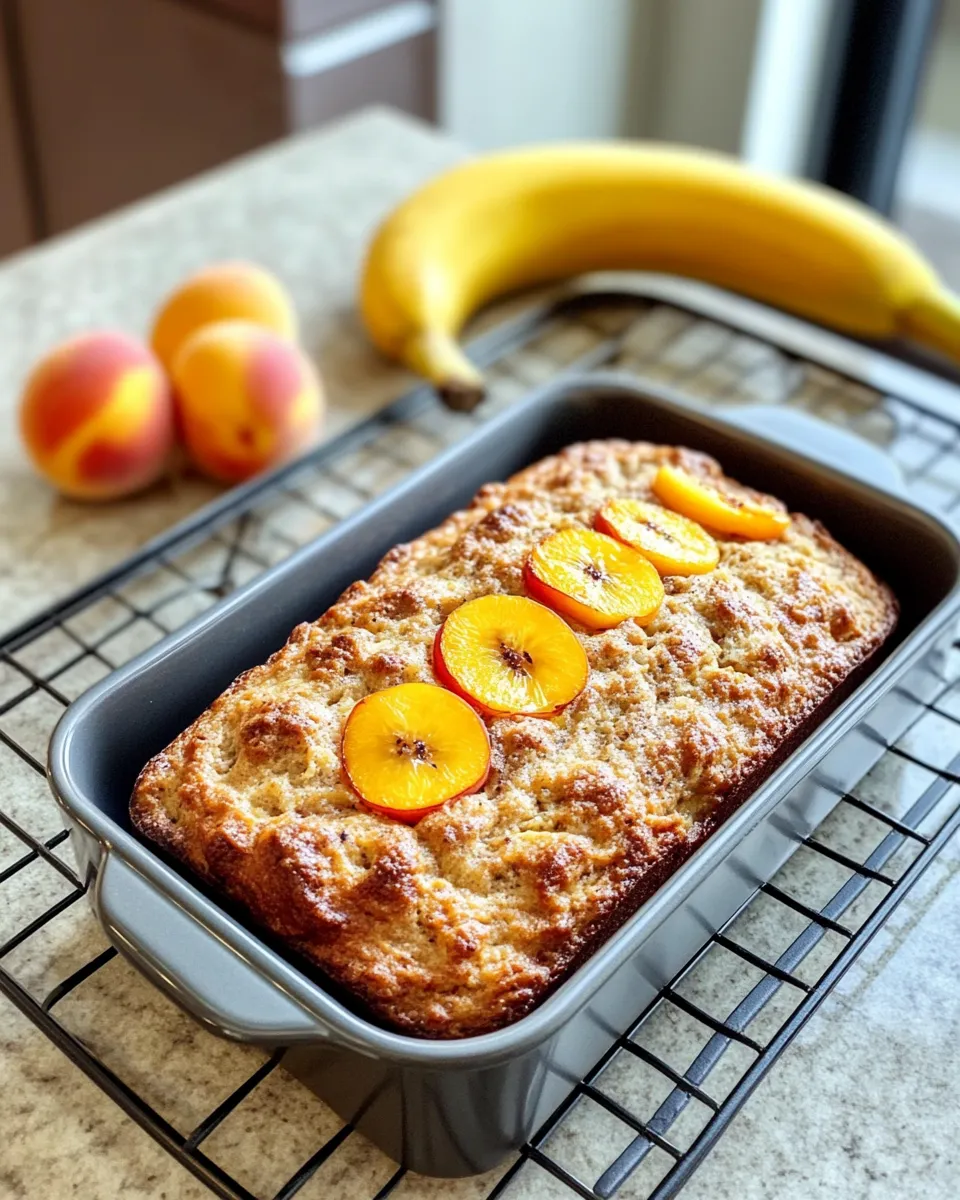 Homemade Spiced Peach & Banana Breakfast Loaf photo