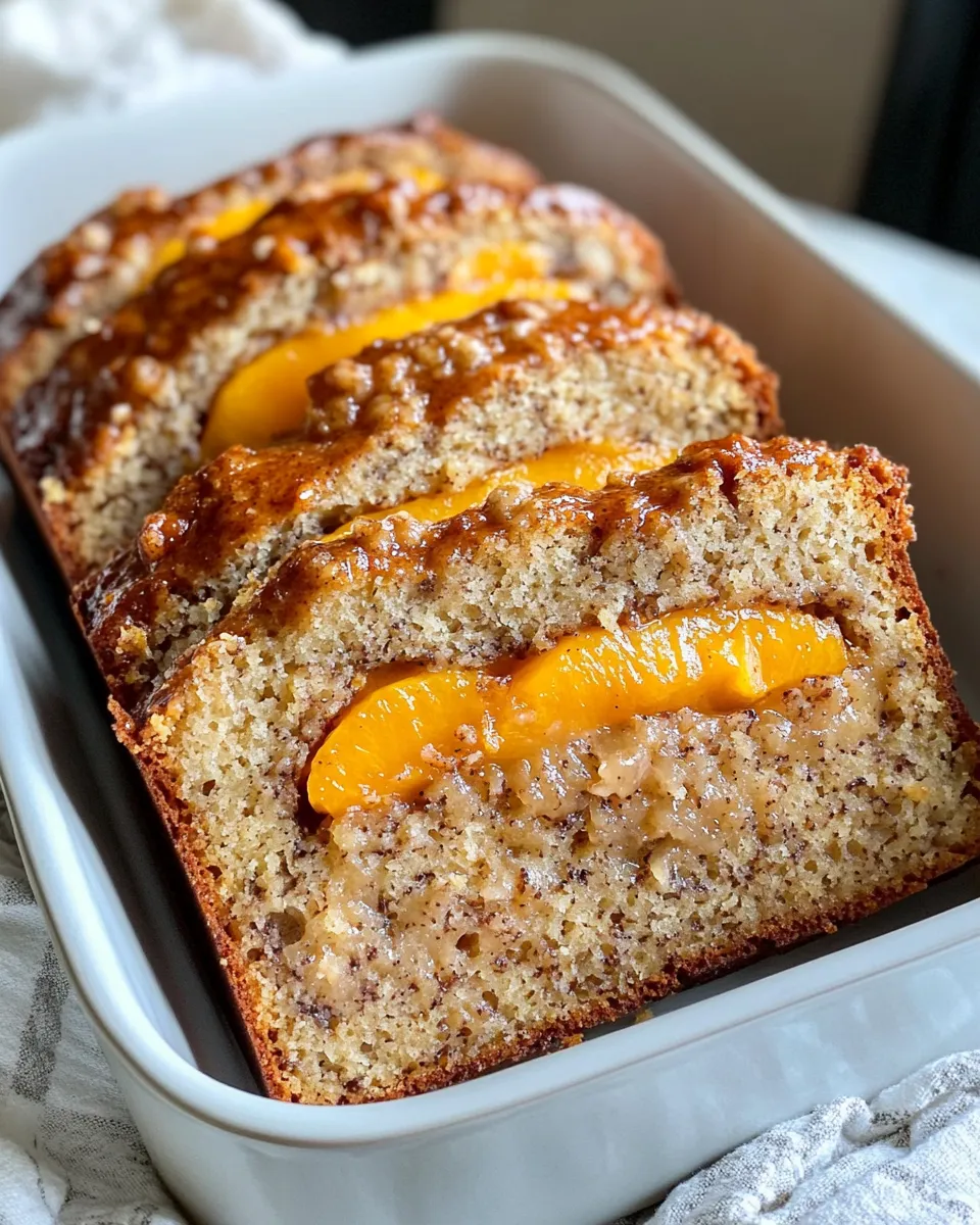 Classic Spiced Peach & Banana Breakfast Loaf recipe image