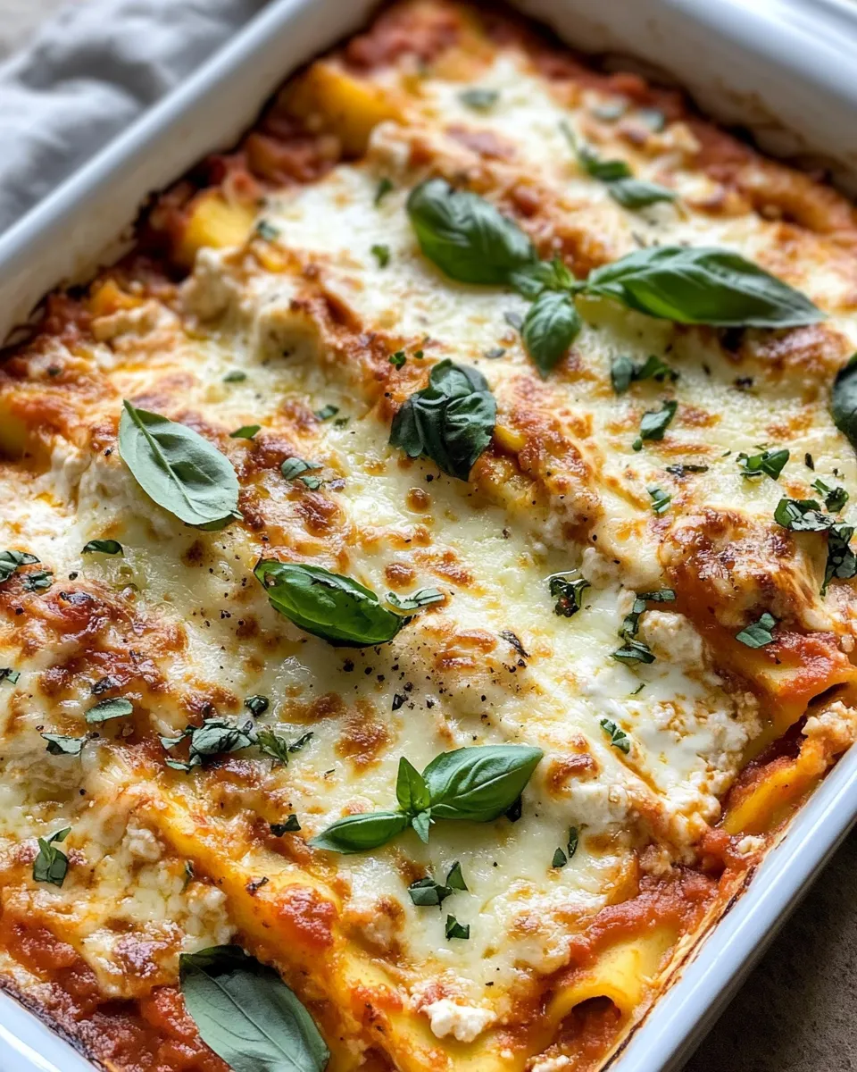 Delicious Summer Squash Ricotta Lasagna food shot