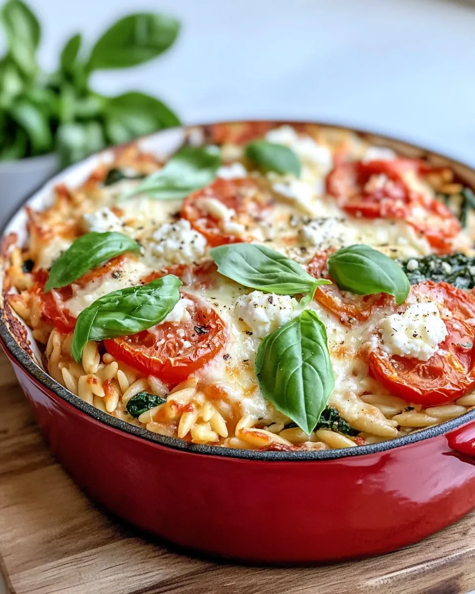 Delicious Tomato-Feta Orzo Bake (One Dish) plate image