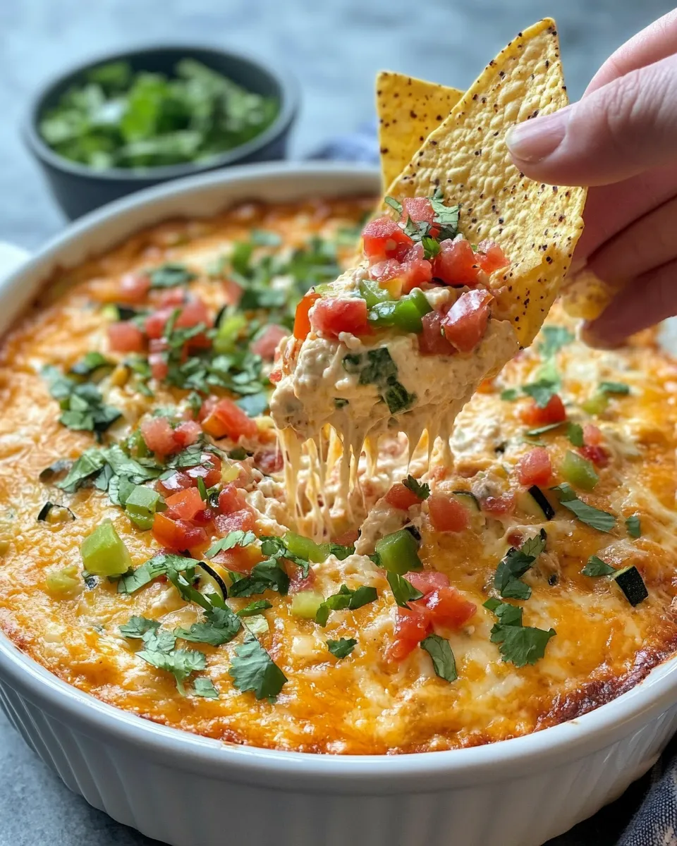 Easy Zucchini Relish Queso Dip (Game Day) food shot
