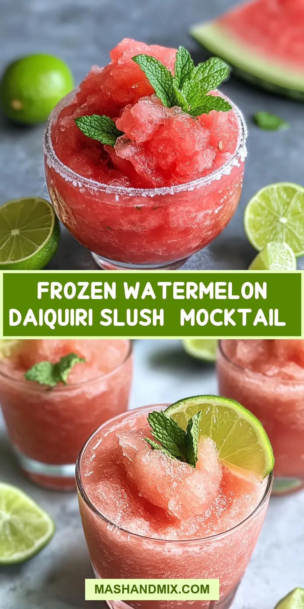 How To Make Delicious Frozen Watermelon Daiquiri Slush (Mocktail)