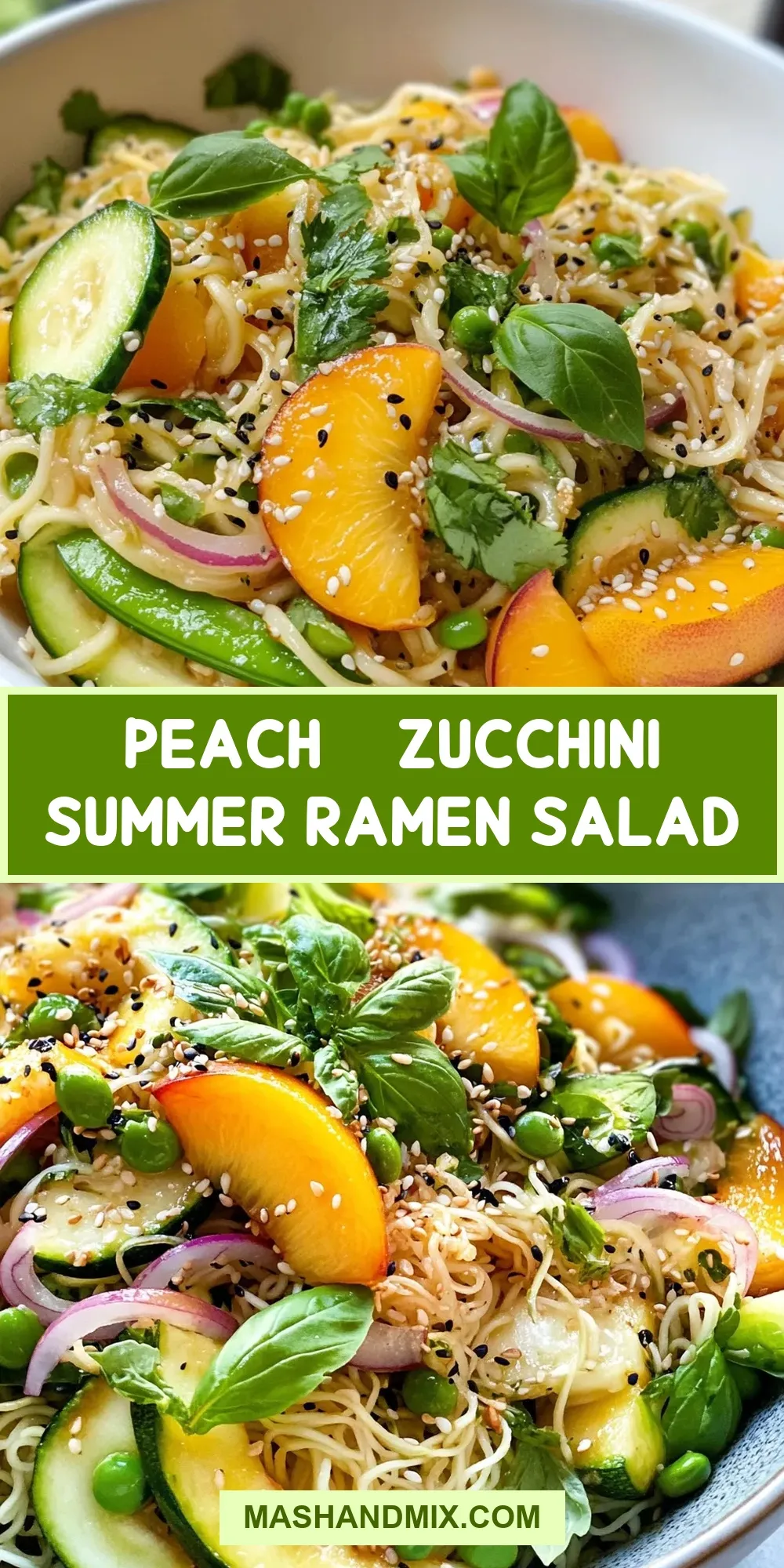 The Best Peach & Zucchini Summer Ramen Salad Ever