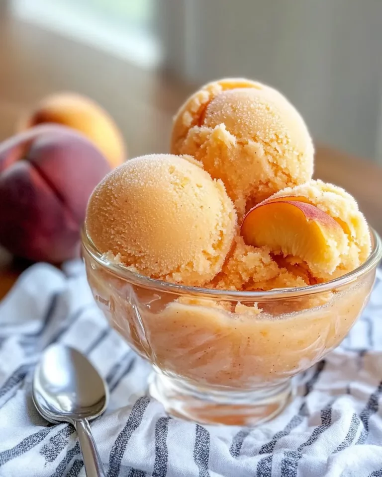 Homemade Blender Peach Sorbet (No Churn) recipe photo