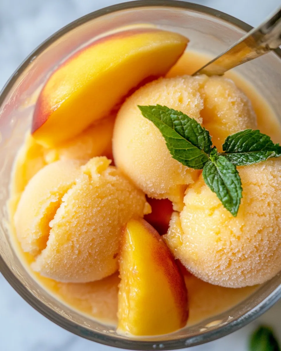 Classic Blender Peach Sorbet (No Churn) dish photo