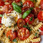 Homemade Blistered Tomato Burrata Pasta Salad photo