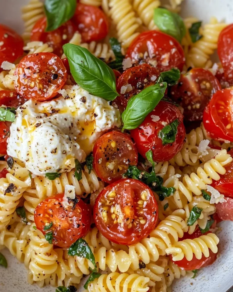 Homemade Blistered Tomato Burrata Pasta Salad photo