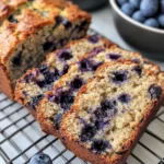 Homemade Brown-Butter Blueberry Zucchini Bread Loaf photo