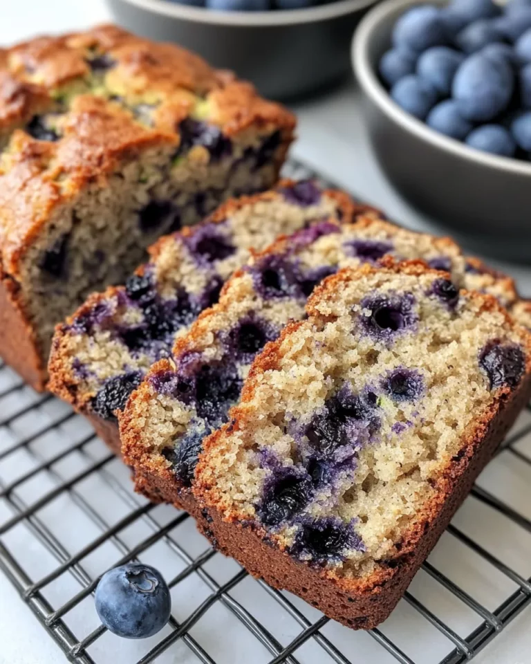 Homemade Brown-Butter Blueberry Zucchini Bread Loaf photo
