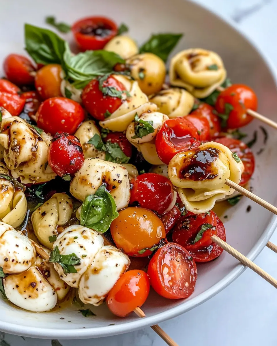 Homemade Caprese Tortellini Skewers recipe photo