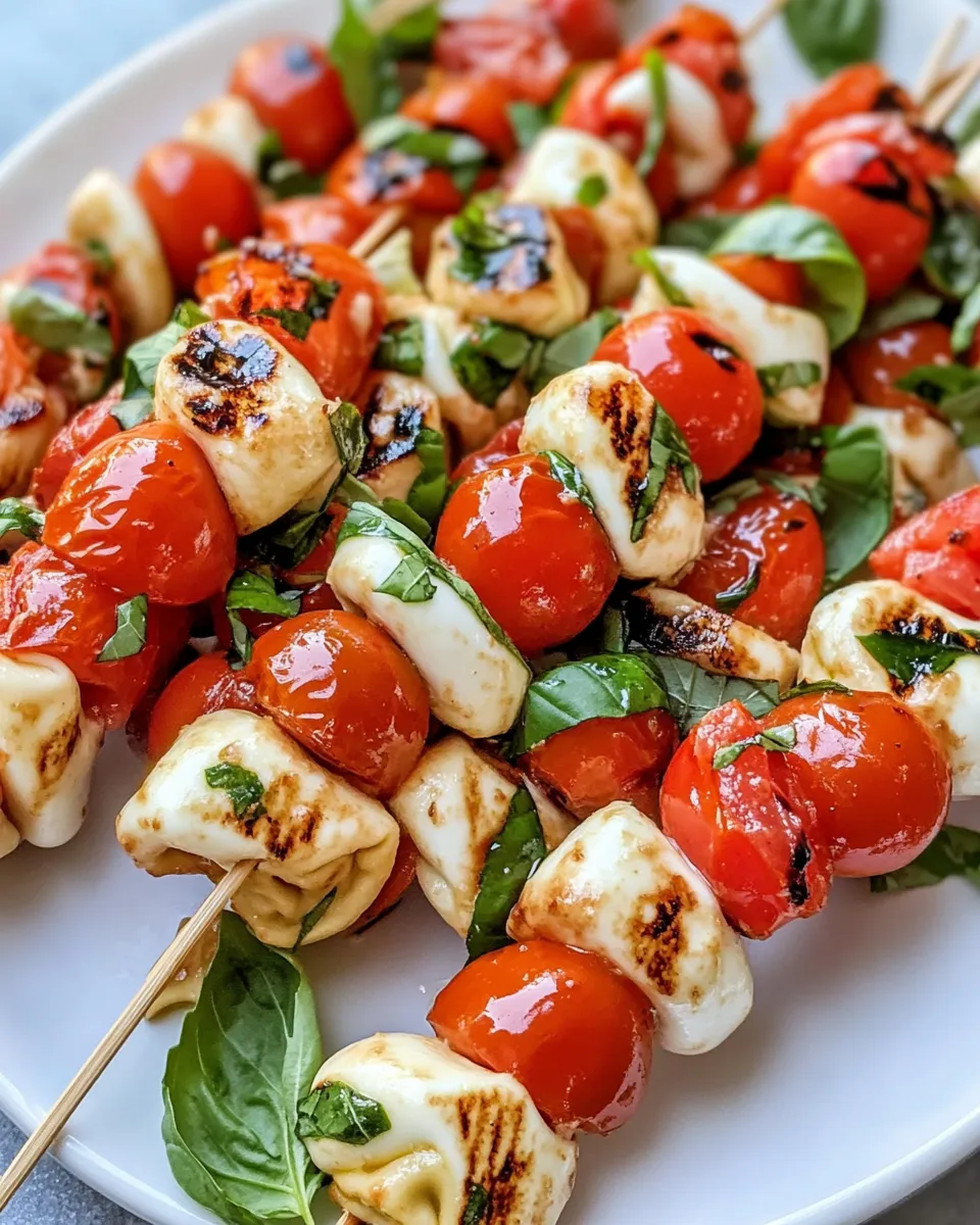Delicious Caprese Tortellini Skewers plate image