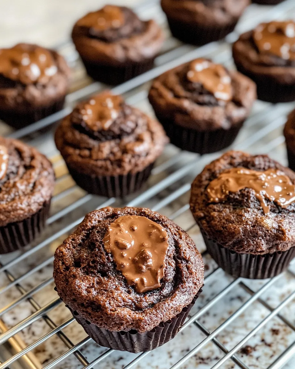 Easy Chocolate-Hazelnut Swirl Zucchini Muffin Tops food shot