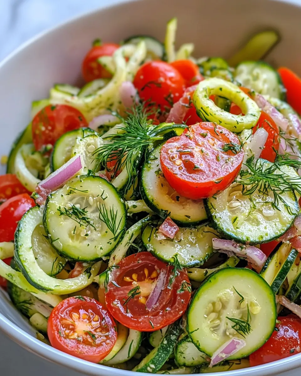 Classic Dill-Pickle Zucchini Pasta Salad dish photo
