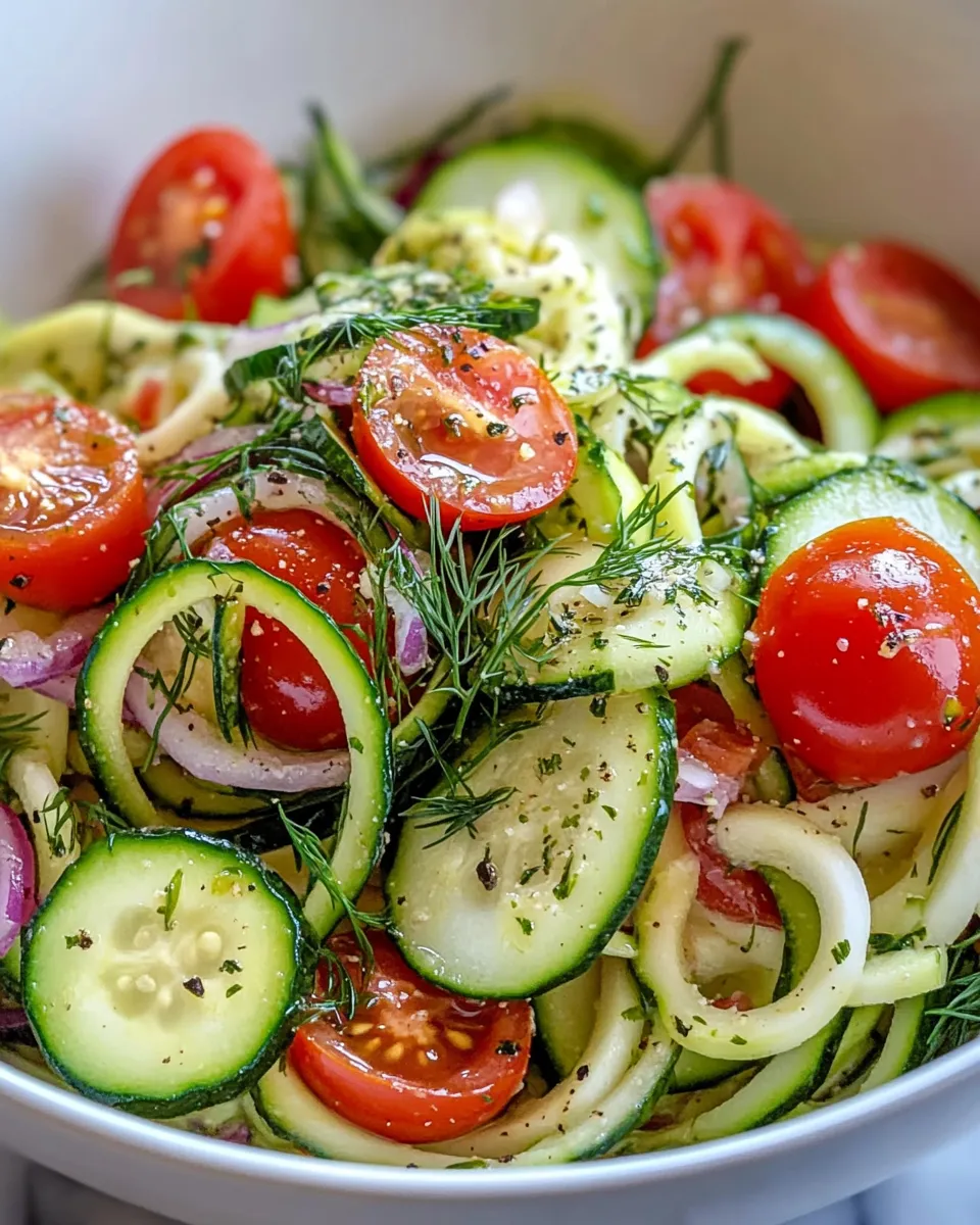 Easy Dill-Pickle Zucchini Pasta Salad food shot