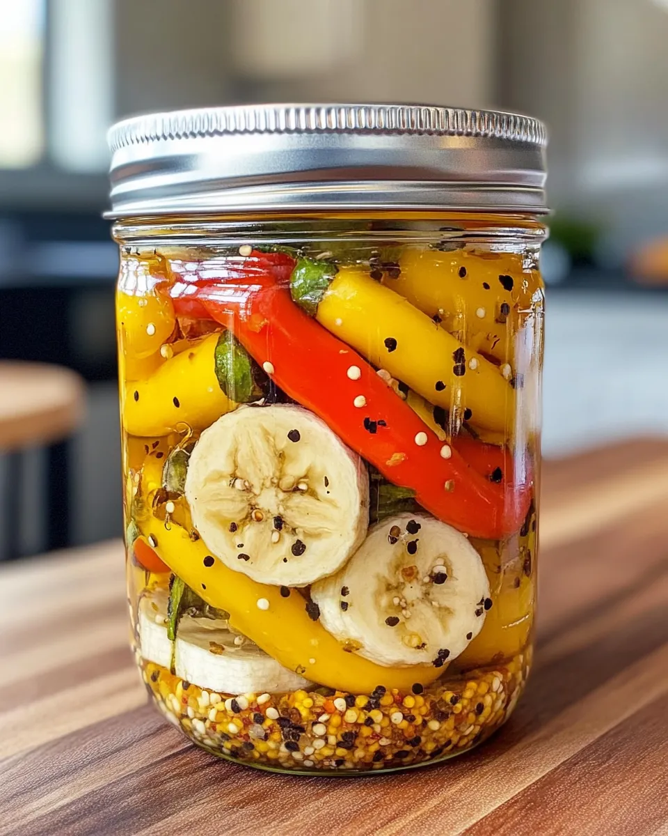 Delicious Everything-Bagel Pickled Banana Peppers food shot