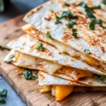 Homemade Fig-Jam & Peach Brie Quesadillas recipe photo